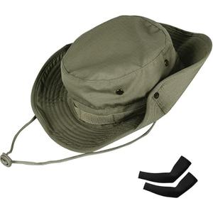 Sun Hats for Men Women Bucket Hat UPF 50+ Boonie Hat Foldable UV Protection Hiking Beach Fishing Summer Safari (Upgraded-1pack-army Green)