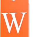 Gostwo 2 Pack Luggage Tags for Suitcases, 26 Initial Letter Travel Luggage Baggage Identification Labels ID Tag Fully Bendable Tags with Stainless Steel Loop (Orange) (Letter W)