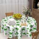 Kawani St. Patrick's Day Round Tablecloth 70 Inch Watercolor Shamrock Table Cloths Green St Patricks Day Table Cloths Circular Table Cover Spring Holiday Tabletop for Home Dining Kitchen Picnic Party