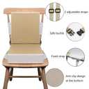 Upgraded 2Pcs PU Washable Straps Safety Buckle Toddler Booster Seat for Kitchen Chair, Portable Travel
