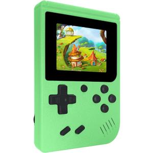 Retro Handheld Games Console, Built-in 400 Video Games,Portable Video Gaming Player with 3.0 Inch IPS Screen and Rechargeable Battery (Green)
