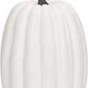 8 Inch Large Fake Pumpkins Decorative Artificial Pumpkins Decor for Halloween Thanksgiving Fall Harvest Decorations (White, One Size)