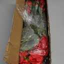 Grunyia 8 Bundles Artificial Geranium Flowers for Outdoors UV Resistant Faux Silk Flowers Realistic Fake Plants No Maintenance for Garden Porch Home Kitchen Table Centerpieces Decor (8, Red)