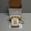 Sangyn Retro Landline Phone Classic 2500 Analog Desk Phone with Indicator Mechanical Ringer Vintage Corded Telephone Old Phone for Home School Hotel Office (Beige)