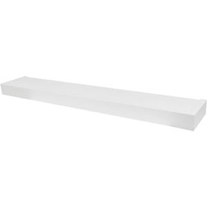 HIGH & MIGHTY 515613 Modern 36" Floating Shelf Holds up to 25lbs, Easy Tool-Free Dry Wall Installation, Flat, White