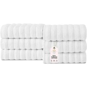 Classic Turkish Towels CTT Premium 6 Piece Hand Towels Set, 100% Turkish Cotton, Quick Dry & Comfy Towels for Hotel & Spa, Highly Absorbent | 20"x32" (White)