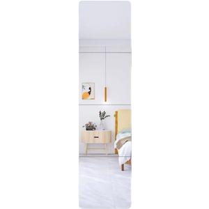 2 x Wall Mirror Full Length, Cheap Acrylic shatterproof Gym Mirrors for Home Gym, 12"X12", 4 Pcs, Workout glassless Mylar Mirrors for Bedroom, Over Door Kids Mirror