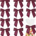 AIMUDI Burgundy Satin Bows with Twist Ties 4.5" Pre-Tied Burgundy Bows for Crafts Maroon Gift Bows Premade Bows for Gift Wrapping Christmas Tree Wedding Decor Bridal Shower Party Favors - 36 PCs