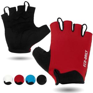 Eco-daily Cycling Gloves for Men Women Padded Mountain Bike Gloves Lightweight Half Finger Gloves Anti-Slip Shock-Absorbing for MTB Road Biking Fitness