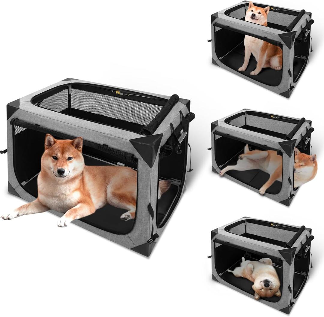 Dog Crate,36x25x25 Inch Large Dog Crate for Large or Medium Dogs, Portable and Foldable Design of Dog Cage, Perfect for Travel (Grey)