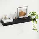 Fun Memories Floating Shelves - 9 Inch Deep Wall Shelf for Decor & Storage - Wall Mounted Display Shelving with Invisible Heavy-Duty Metal Bracket - 36" W x 9" D x 1.6" H - Set of 1 - Rustic Black