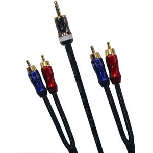 KK-A3.5to4 HiFi Cable - 3.5mm Male to 4-Male RCA Audio Adapter, Stereo Audio Splitter, Gold Plated Plug, 4n OFC Pure Copper Wire - 3.28ft (1M)