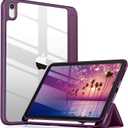 Wenlaty Compatible with iPad (A16) 11th Generation Case 11 Inch 2025, for iPad 10th Generation Case 10.9 Inch 2022 with Pencil Holder, Trifold Stand Protective Clear Back, Auto Wake/Sleep, BerryPurple