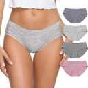 Wealurre Cotton Bikini Women's Breathable Panties Seamless Comfort Underwear 4pcs M