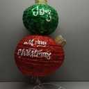 Giant Outdoor Christmas Ball Ornaments - Lighted Pop-up Stacked Holiday Ornaments with Built-in LED Warm Lights, Oversized Glittered Decorations for Winter Xmas Yard Garden(Red/ Green)