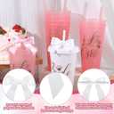 8 Pcs Bridesmaid Cups with Lids and StrawsWedding Tumbler Bridesmaid Gifts, Bride Cup Bachelorette Party Accessories, Plastic Travel Mug for Bridal Party Gifts Bachelorette Party Favors(Pink White)