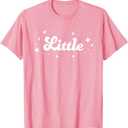 LITTLE Big Matching Cute Aesthetic Sorority Reveal Outfits T-Shirt (Pink,Small)