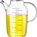 Large Glass Oil Dispenser Bottle - 1200ML Glass Olive Oil Bottle for Kitchen, Wide Mouth Borosilicate Glass Cooking Oil Bottles with Lid and Handle (40.6 Ounces)