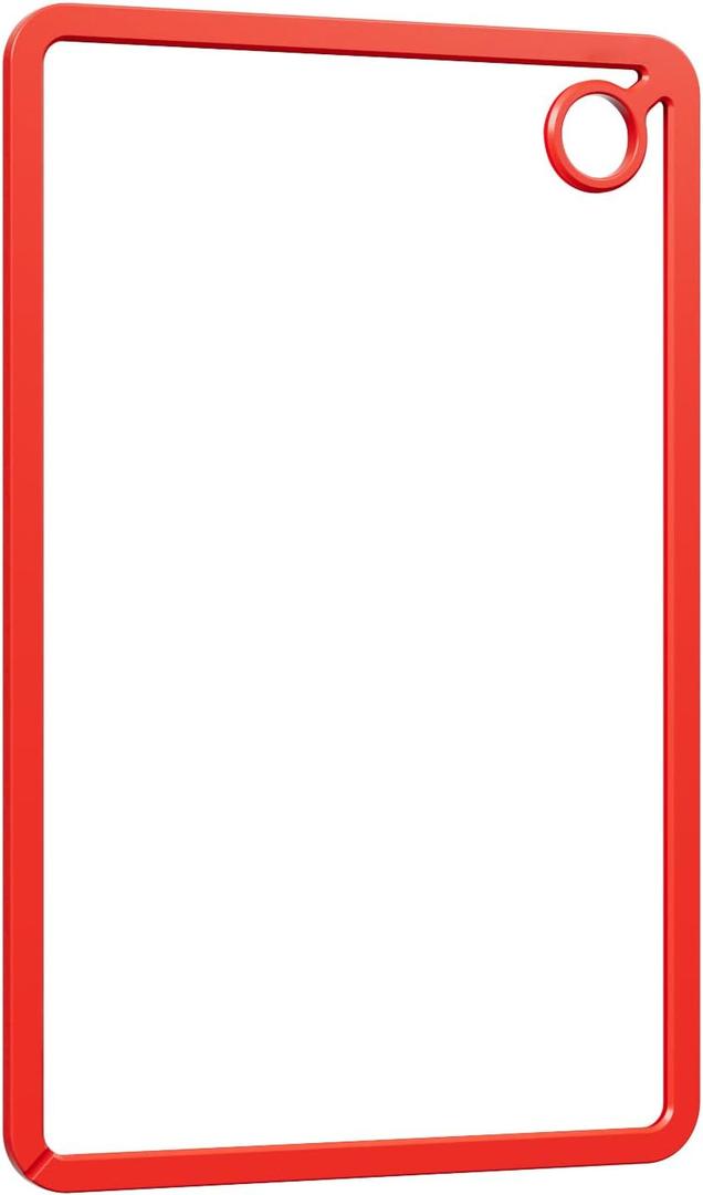 2 x 12"x8" Small Clear Tempered Glass Cutting Board,Non-Slip Dishwasher Safe Heat & Shatter Resistant Cutting Board for Kitchen Countertop Meal Prep (Red-Small)