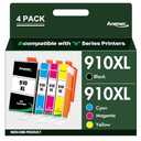 Anemec 910XL Ink Cartridges Combo Pack Replacement for HP Ink 910 XL Compatible with OfficeJet Pro 8020 8025 8028 8035 8030 8010 8015 8018 8022 Printer, 4 Pack