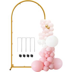 6 FT Wedding Arch Frame Backdrop Stand for Party, Balloon Arch Stand, Wedding Arches for Ceremony, Metal Gold Arch Frame Backdrop Stand for Bridal Baby Showers Birthday Decoration Photo, 6 x 2.6 FT