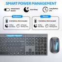 Wireless Keyboard and Mouse Combo, Full Size Keyboard and Mouse, Long Battery Life, Optical Mouse, 2.4G Lag-Free Cordless Mice Keyboard Set Ultra Slim Design for Computer, Laptop, PC, Mac, Windows