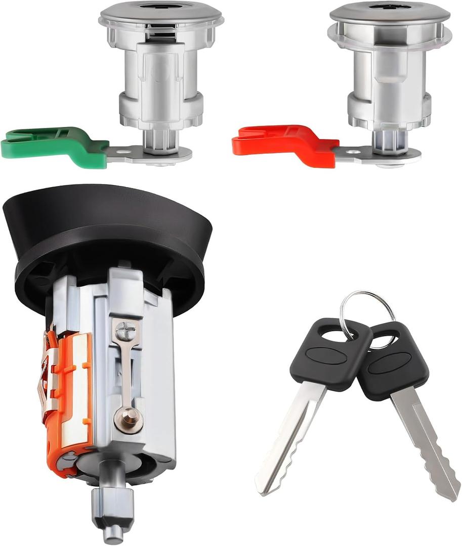 maXpeedingrods Door Lock Cylinder & Ignition Switch Set Fit for Ford Aerostar, Explorer, Explorer Sport Trac, E-150/250/350, Ranger, Mercury Mountaineer, Replace #: LC6177, DL5886, 597638