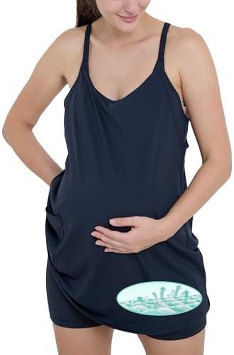 Active Maternity mini Dress Romper with Breezy Comfort Designed for Pregnant Women Perfect for Postpartum and Everyday Wear S