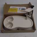 Geelin 1 Pc Hot Tub Table Tray, Adjustable Aboveground Bathtub Tray with 2 Cup Holder, Between 2'' to 7.5'' Nonslip Hot Tub Accessories Shelf Drinks Snacks Phone Holder for Spa Bathtub (Ivory White)