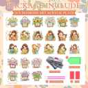 Huquary 24 Pcs Mother's Day Diamond Art Painting Keychains Kits 5D DIY Diamond Art Mother's Day Crafts Pendant Ornaments for Mom Grandma Flower Basket Mom and Child Charms for Birthday Decorations