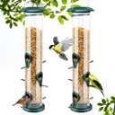 Vivace [2 Pack] Bird Feeder Squirrel Proof Bird Feeders for Outdoors Hanging, 6 Ports Wild Bird Feeders Tube Heavy Duty, Chew-Proof & Rust-Proof, 14 Inches