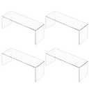Aminigram 4 Packs Cabinet Organizer Shelf, Acrylic Kitchen Counter Shelves Organizer, Spice Rack for Dishes, Spices, Soda Cans and Bottles（12.4 x 4 x 4.6 inch）