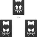 Lady&Home Bottle Opener,7Pcs Groomsmen Bottle Opener Stainless Steel Credit Card Size Bottle Opener for Wedding Party Groomsmen Gifts (Suit-Bold)