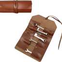 Pu Leather Tool Roll Pouch, 12 Slots, Hand Stitched Organizer Bag, Woodworking Tools Organizer
