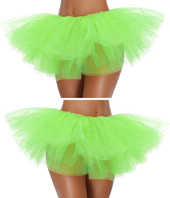 Tutu Skirt for Women Adult Classic Elastic 3 4 5 Layered Tulle Party Marathon Dance Costume Skirts, One Size