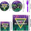 186Pcs Monster Truck Birthday Decorations, Monster Truck Balloon arch, Monster Truck Party Decorations, include Balloon arch, Banner, Backdrop, Cake Toppers, Tableware, Tablecloth