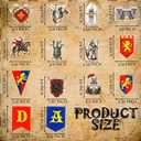 Breling 5 Pcs Medieval Party Decorations Medieval Knight Birthday Party Decorations Castle Banner Felt Ball Garland Stone Wall Armors Shield Helmets Banner Knight Supplies