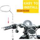 DREAMIZER Motorcycle Vintage Mirrors 8mm Rear View Mirror Black Compatible with Harley Dyna Bobber Softail Chopper Cruiser Cafe Racer Street Electra Glide 1982-2018 (Oval-Chrome)