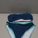 SUUKSESS Women High Waisted 2 Piece Bikini Set Cheeky High Cut Bandeau Swimsuit (Small, 61 Green Blue)