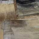 Brown Kitchen Window Curtains Valance and Tier Set, Grey Beige Modern Rod Pocket Short Tier Curtain, Abstract Art Small Cafe Drapes for Kitchen Decor 52" x 24"