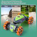 QXHOL Gesture Sensing RC Stunt Car for Boys 6-12, 4WD NO Remote Control Toy With Lights Music, Best Birthday Gift for Kids, 2.4Ghz Hand Control Drift, Blue Orange