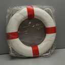 Life Preserver Ring,Safety Buoy for Swimming, 13.7 Inches Swim Foam Ring Decor Pool Safety Throw Rings, Boat Life Rings Rescue Lifeguard Wall Decoration, White/Red