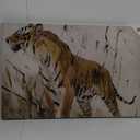 Vintage Tiger Watercolor Print: Animal Wall Art 36X24 
