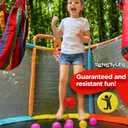 Trampoline with Net Indoor and Outdoor Toddler Trampoline for Kids Anti Rollover Round Base Double Safety Handles 440 lbs Capacity ASTM Tested Easy Assembly Gift