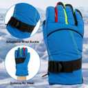 Kids Snow Gloves for Skiing Kids Mitten Winter Waterproof Girls and Boys Snow Gloves for Winter Cold Weather (3-6 years old, Blue)