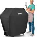 Zober BBQ Grill Cover - 58 Inch Waterproof Double Layered Fits Weber Gas Grill Cover Charbroil Grill & Smoker - Gas Grill Covers w/Air Vents, Dual Handles - 600D Oxford Fabric, Black