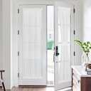 NICETOWN 2 Panels Bathroom Door Curtains for Windows, Privacy Added Light Filtering French Sheer Shade for Living Room Bedroom, Door Blinds for Narrow Window, Ivory White, 26" W x 72" L