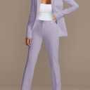 HuiSiFang Womens Fall Fashion 2 Piece Blazer Sets Open Front Blazers and Slim Fit Pants Suits Set, Size: XL