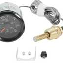 JDMSPEED 2" 52mm Water Temperature Gauge 40-130℃,110-265℉ Water Temp Thermometer Meter Kit DC12V with Sensor NPT 1/2, 1.8m Wire Length