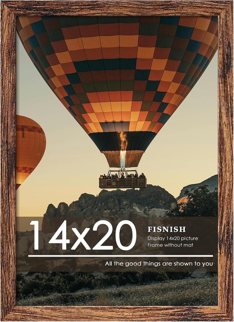 14x20 Picture Frame, Brown Poster Frame, 1 Pack